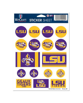 Wincraft Ncaa Louisiana State University Vinyl Sticker Sheet, 5 X 7