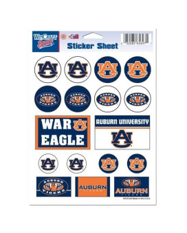 Wincraft Ncaa Auburn University Vinyl Sticker Sheet, 5 X 7