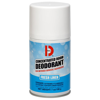 Big D 472 Concentrated Room Deodorant for Metered Aerosol Dispensers, Fresh Linen Fragrance, 7 oz (Pack of 12) - Air freshener ideal for restrooms, offices, schools, restaurants, hotels, stores