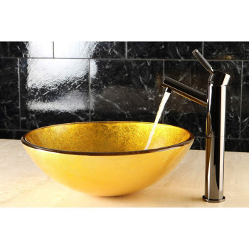 Kingston Brass NS8410DKL Water Onyx Single Handle Vessel Sink Faucet with Anti-slide Handle Sleeve Less Pop-up & Plate, Black Stainless Steel