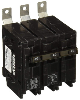 Siemens B340 40-Amp Three Pole 240-Volt 10KAIC Bolt in Breaker, Black