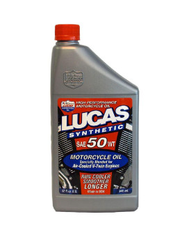 Lucas Oil 10765 Sae 50Wt Synthetic Motorcycle Oil - 1 Quart Multi-Colored