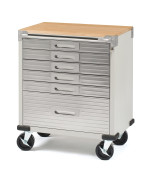 Seville Classics Rolling Lockable Cabinet Storage, Granite Gray