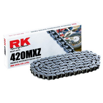 Rk Racing Chain 420Mxz-80 (420 Series) Steel 80 Link Heavy Duty Mxsx Racing Non O-Ring Chain With Connecting Link