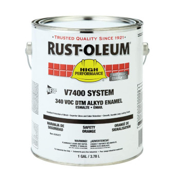 Rust-Oleum V7400 Series <340 Voc Dtm Alkyd Enamel, Safety Orange Gallon Can - Lot of 2