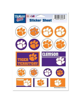 Ncaa Clemson University Vinyl Sticker Sheet, 5 X 7