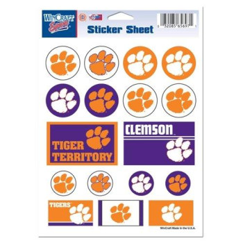 Ncaa Clemson University Vinyl Sticker Sheet, 5 X 7