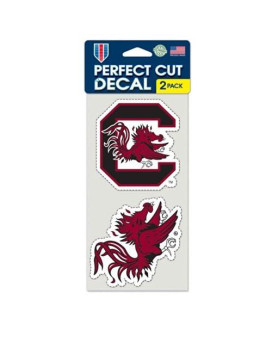 Wincraft Ncaa University Of South Carolina Perfect Cut Decal (Set Of 2), 4 X 4