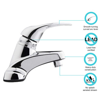 Dura Faucet DF-PL100-CP RV Single Lever Bathroom Faucet (Chrome Plating Over ABS Plastic)