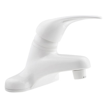 Dura Faucet DF-PL100-WT RV Single Lever Bathroom Faucet (White ABS Plastic)