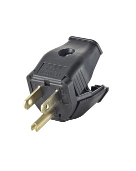 Leviton 3W101-E 2-Pole, 3 Wire Grounding Plug, Black