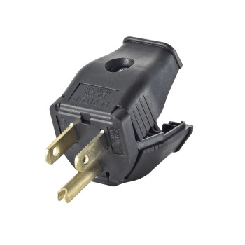 Leviton 3W101-E 2-Pole, 3 Wire Grounding Plug, Black