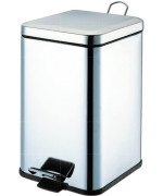 Grafco Waste Receptacle - Stainless Steel Trash Can, Hands-Free Step Garbage Bin with Lid, 32 Quart, 8360