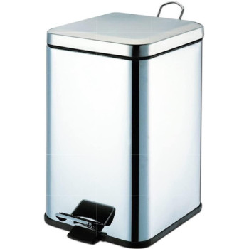 Grafco Waste Receptacle - Stainless Steel Trash Can, Hands-Free Step Garbage Bin with Lid, 32 Quart, 8360