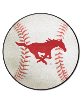 Fanmats 4579 Smu Mustangs Baseball Shaped Accent Rug - 27In. Diameter