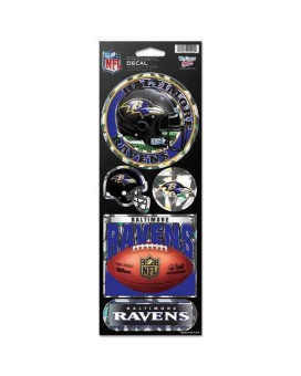 Wincraft Nfl Baltimore Ravens Prismatic Stickers, Team Color, One Size