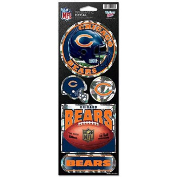 Nfl Chicago Bears Prismatic Stickers, Team Color, One Size