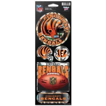 Nfl Cincinnati Bengals Prismatic Stickers, Team Color, One Size