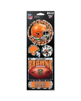 Nfl Cleveland Browns Prismatic Stickers, Team Color, One Size