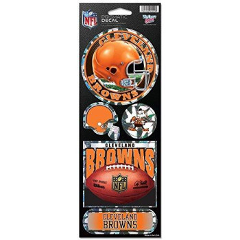 Nfl Cleveland Browns Prismatic Stickers, Team Color, One Size