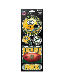 Nfl Green Bay Packers Prismatic Stickers, Team Color, One Size