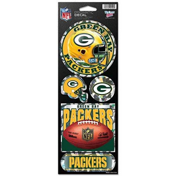 Nfl Green Bay Packers Prismatic Stickers, Team Color, One Size