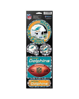 Wincraft Nfl Miami Dolphins Prismatic Stickers, Team Color, One Size