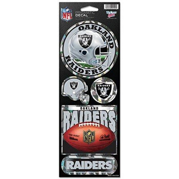 Wincraft Nfl Oakland Raiders Prismatic Stickers, Team Color, One Size