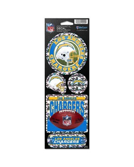 Nfl San Diego Chargers Prismatic Stickers, Team Color, One Size