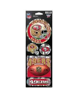 Wincraft Nfl San Francisco 49Ers Prismatic Stickers, Team Color, One Size