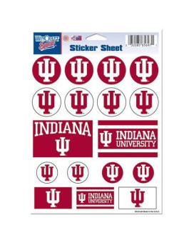 Wincraft Ncaa Indiana University Vinyl Sticker Sheet, 5 X 7 - 87780012