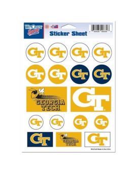 Ncaa Georgia Tech Vinyl Sticker Sheet, 5 X 7