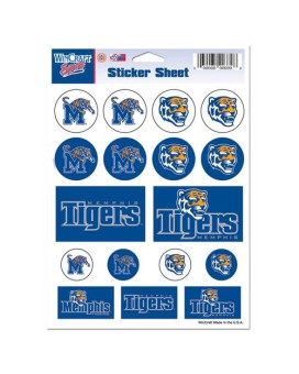 Wincraft Ncaa University Of Memphis Vinyl Sticker Sheet, 5 X 7