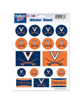 Ncaa University Of Virginia Vinyl Sticker Sheet, 5 X 7