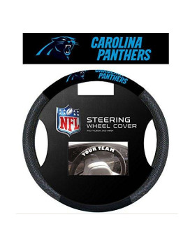 Fremont Die Nfl Carolina Panthers Poly-Suede Steering Wheel Cover, Fits Most Standard Size Steering Wheels, Black/Team Colors