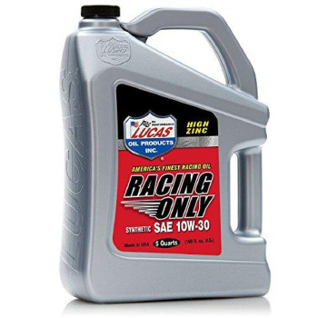 Lucas Oil 10611 Sae 10W-30 Synthetic Racing Motor Oil - 5 Quart