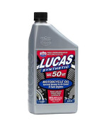 Lucas Oil 10765-6Pk Sae 50 Wt Synthetic Motorcycle Oil - 1 Quart, (Case Of 6)