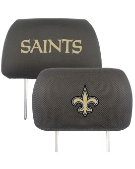 Fanmats 12507 New Orleans Saints Embroidered Head Rest Cover Set - 2 Pieces