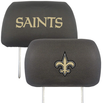 Fanmats 12507 New Orleans Saints Embroidered Head Rest Cover Set - 2 Pieces