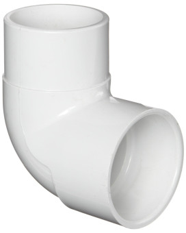 Spears 409 Series PVC Pipe Fitting, 90 Degree Elbow, Schedule 40, 2" Spigot x Socket