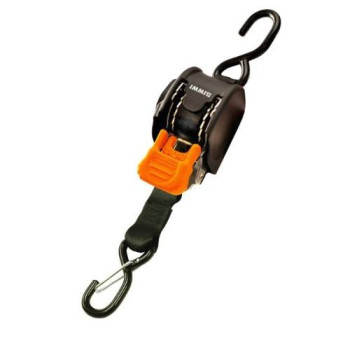 Cargobuckle F111640 Mini G3 Retractable Ratchet Tie-Down With Dual S-Hooks, 2-Pack