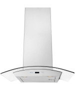 CAVALIERE 36" Wall Mounted Stainless Steel/Glass Kitchen Range Hood 900 CFM SV218D-36