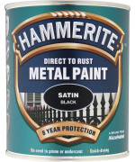 Hammerite 5084907 908 Hammered Metal Paint, 25 Liter, Satin Black