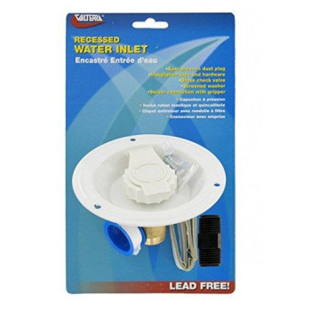 Valterra A010176Lfv White Carded Metal Recessed Water Inlet