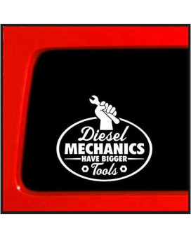 Sticker Connection | Diesel Mechanics Have Bigger Tools Bumper Sticker Decal For Car, Truck, Window, Laptop | 4X3.6 (White)