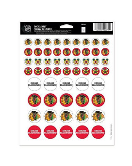 Wincraft Nhl Chicago Blackhawks Vinyl Sticker Sheet, 8.5 X 11