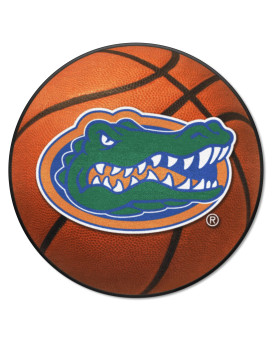 Fanmats 4156 Florida Gators Basketball Shaped Rug - 27In. Diameter Basketball Design Sports Fan Accent Rug - Gator Head Primary Logo