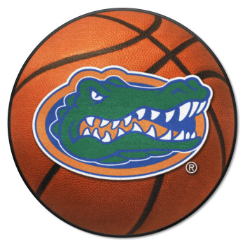 Fanmats 4156 Florida Gators Basketball Shaped Rug - 27In. Diameter Basketball Design Sports Fan Accent Rug - Gator Head Primary Logo