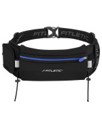 Fitletic Running Belt With Side Pocket, Loops For Energy Gels, Race Bib Number Holder. Waist Pack Water Resistant Phone Holder. Model Ultimate Ii