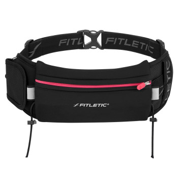 Fitletic Running Belt With Side Pocket, Loops For Energy Gels, Race Bib Number Holder. Waist Pack Water Resistant Phone Holder. Model Ultimate Ii